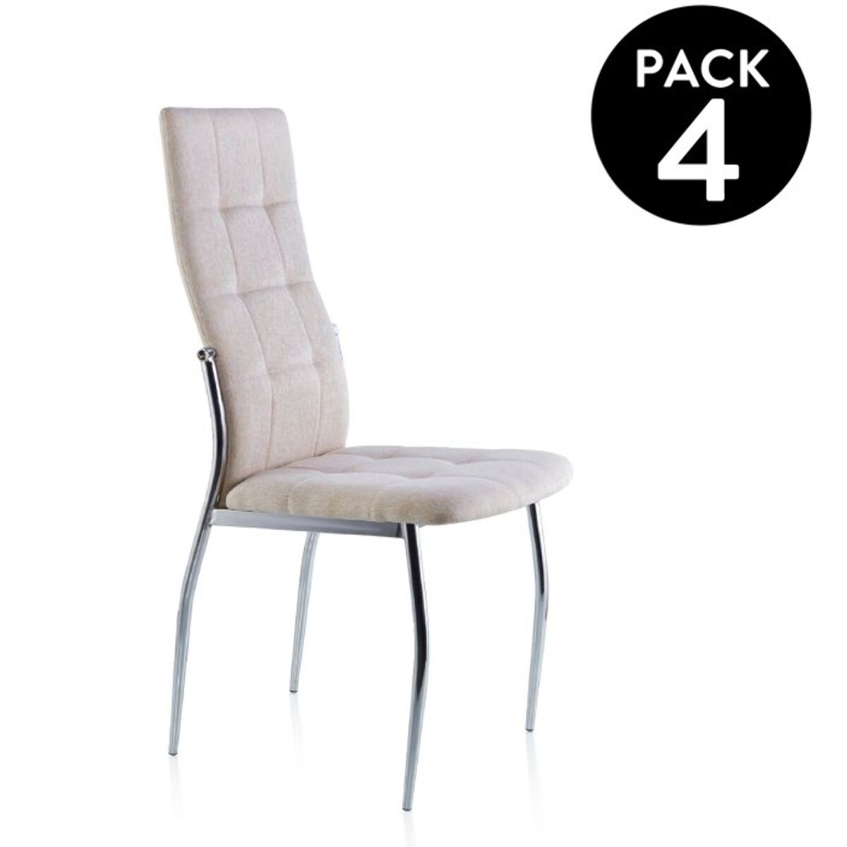 Pack 4 sillas de comedor Diana Tejido - Beige