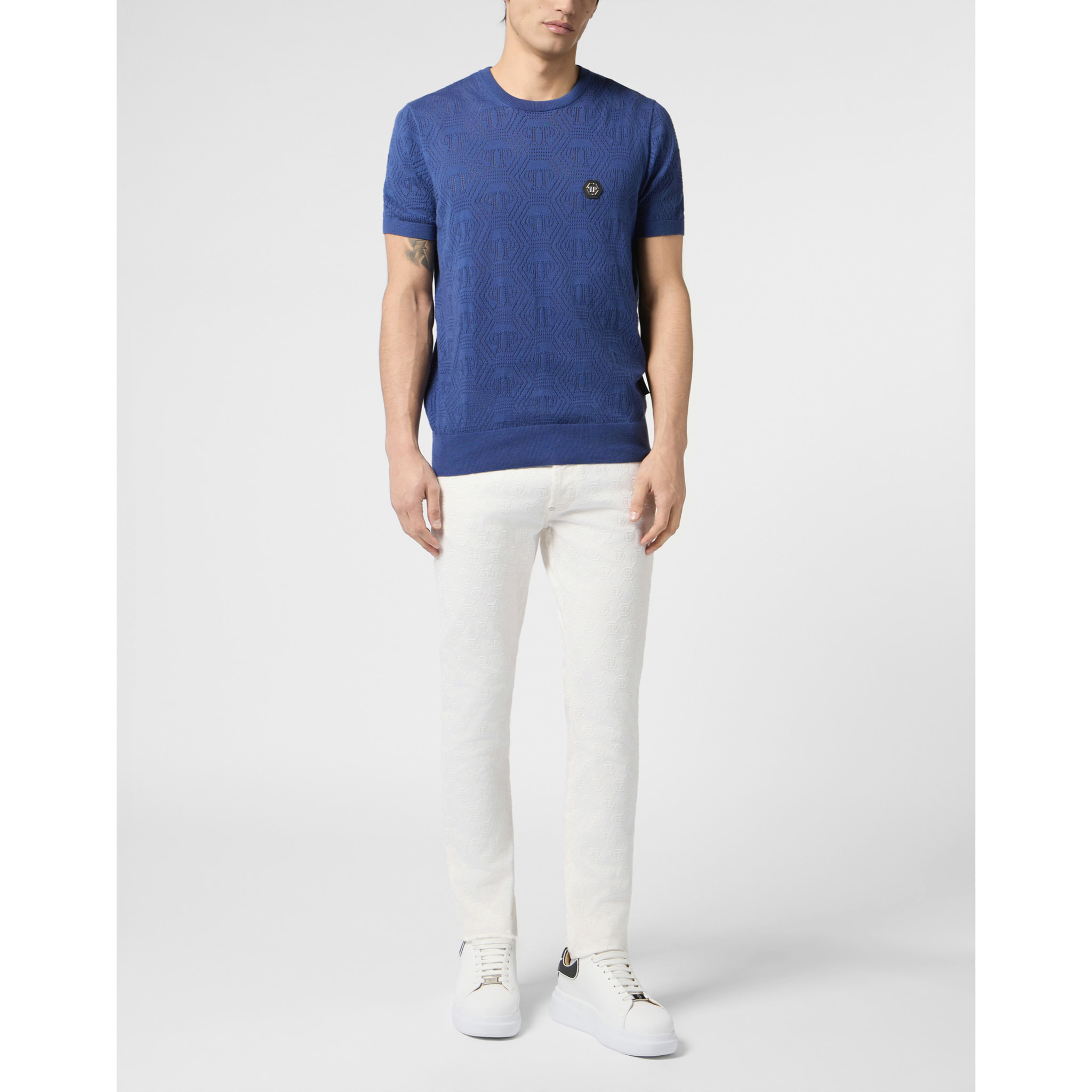 PHILIPP PLEIN Super Straight Cut Jeans Embroidery Monogram