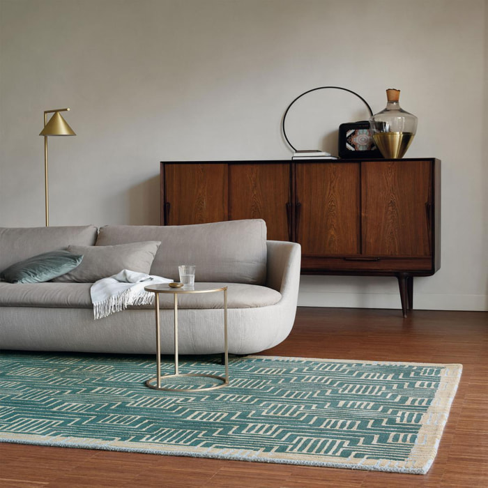 Tapis salon et chambre fait à la main en laine motif géométrique CIOL