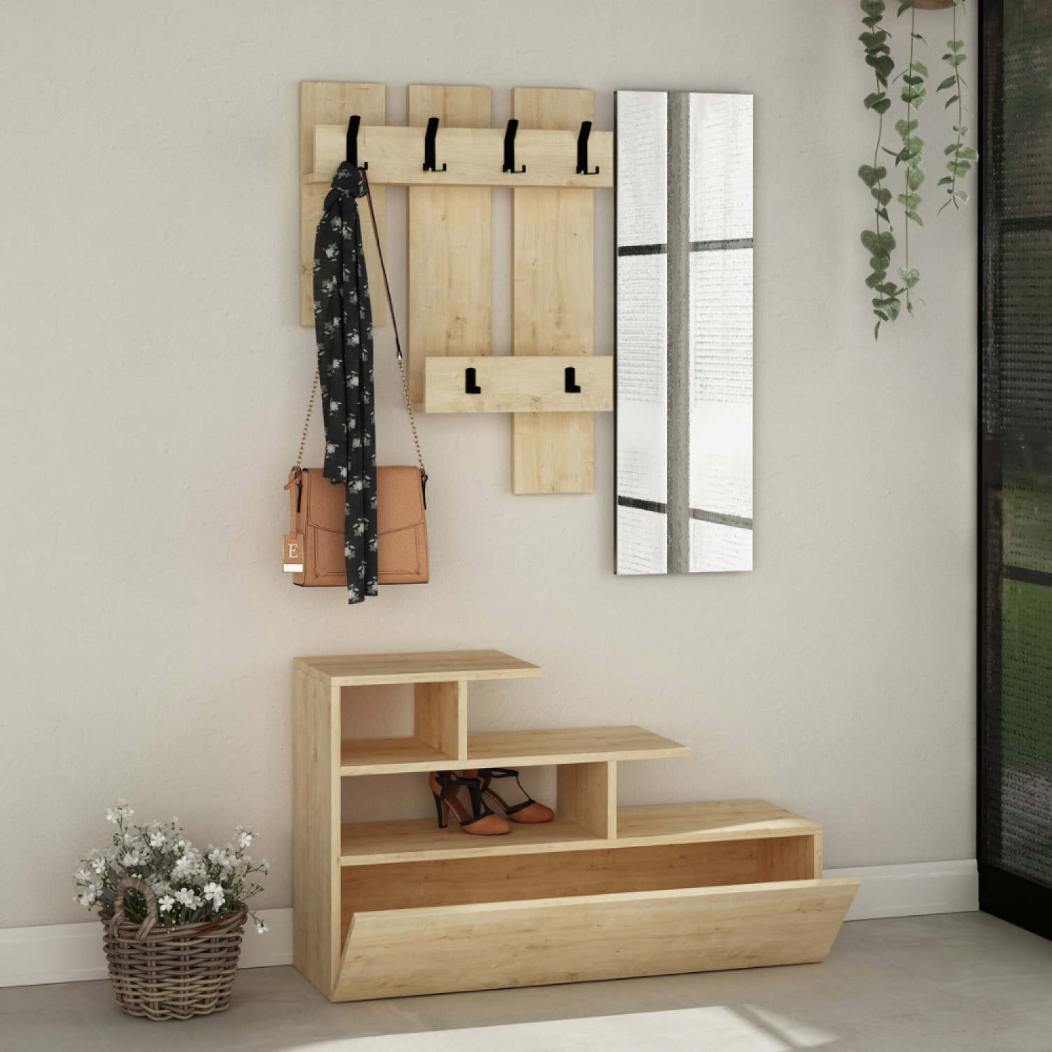 CASABLANCA - Commode à 4 tiroirs bois et blanc