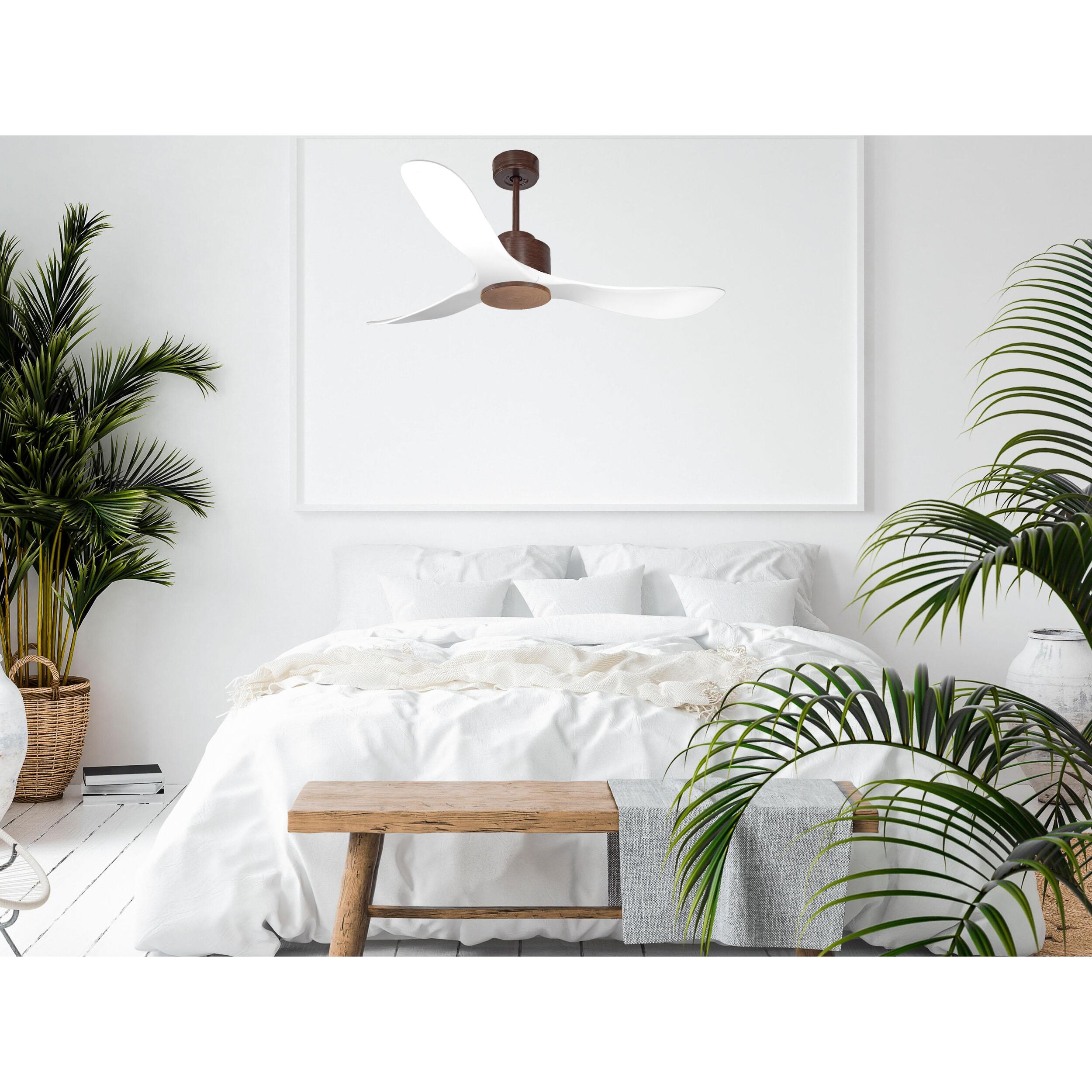 Ventilateur de plafond Wifi Moteur à courant continu Télécommande Hypersilence Mémoire Shopify Vendible (AUTOMATIQUE) 40   W brun