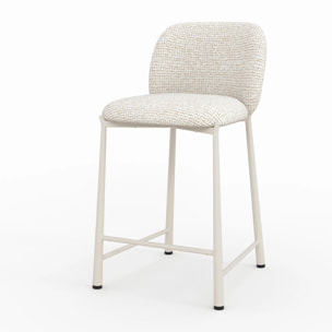 Lot de 2 chaises pour ilot central 65,5 cm, tissu texturé écru chiné - Bento