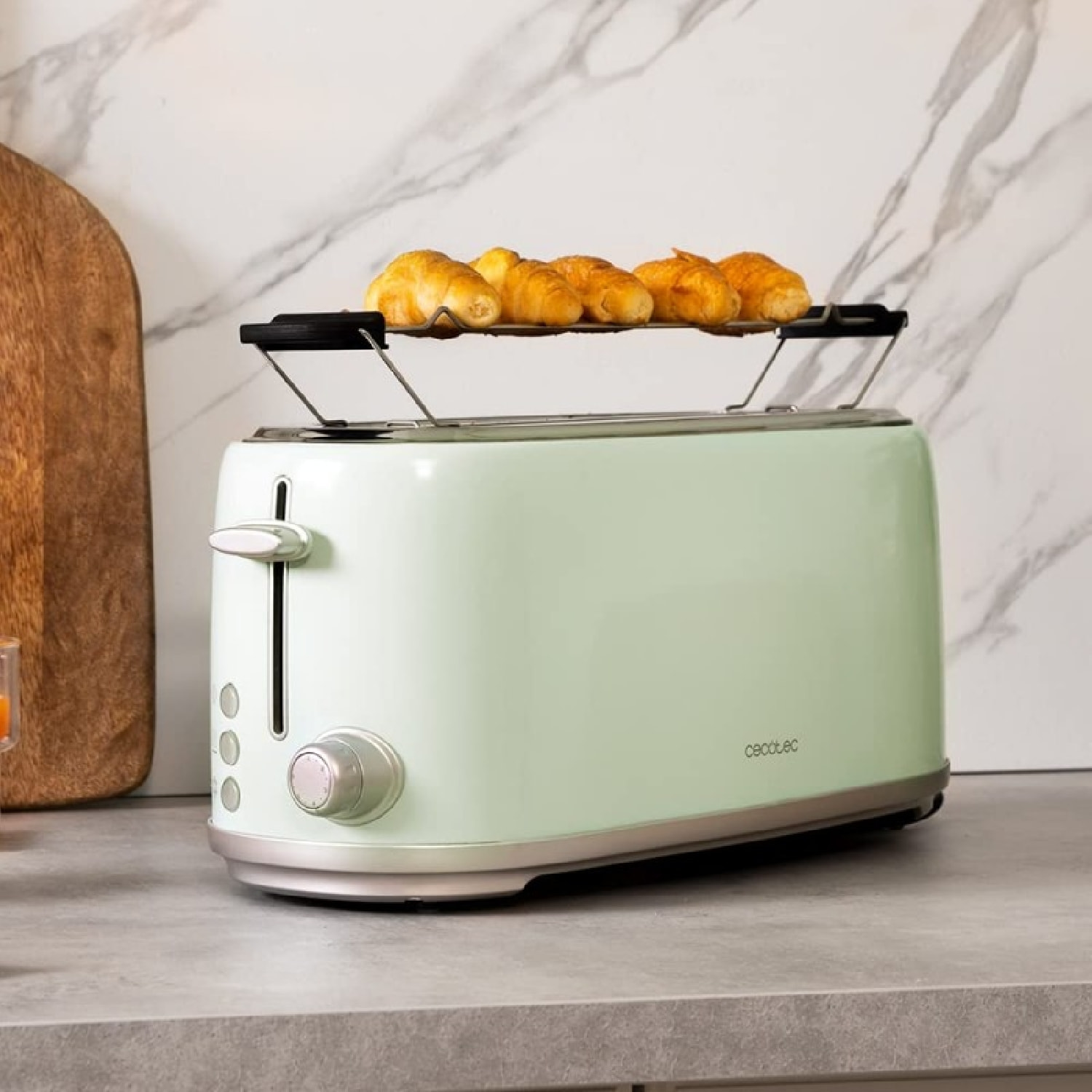Cecotec Grille-pain vertical Toast&Taste 1600 Retro Double Green