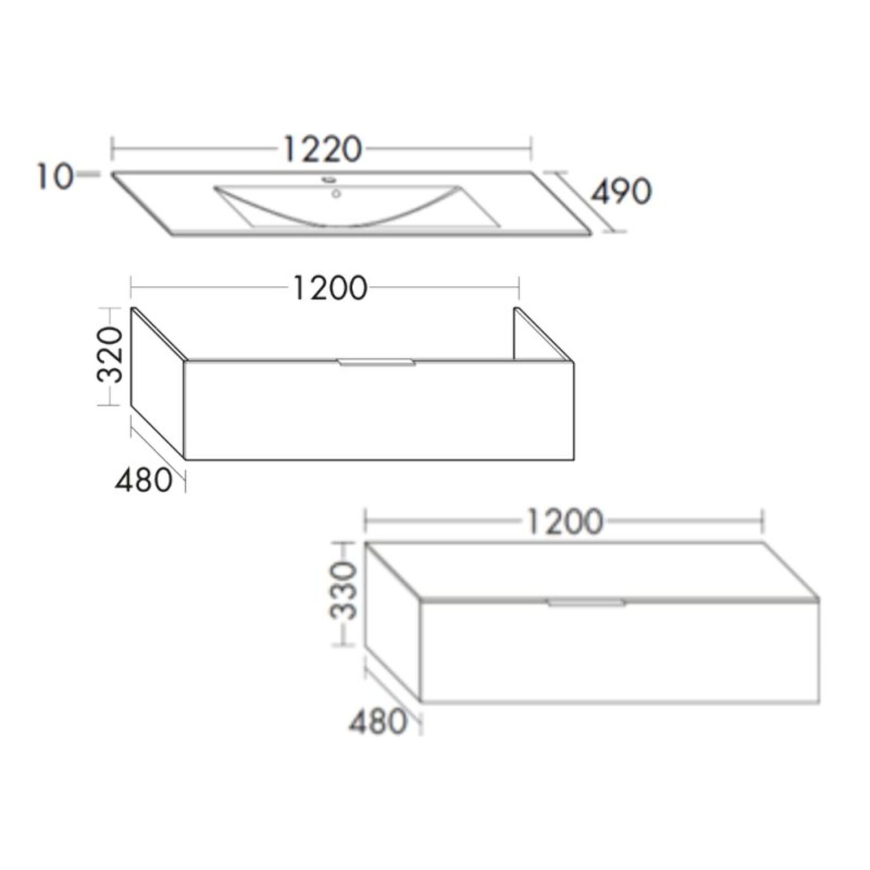 Meuble vasque 120 cm BURGBAD Olena en décalé blanc brillant + miroir