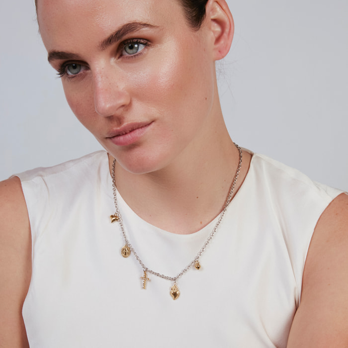 Collar Sixi acabado oro 18k y plata