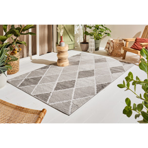 Tapis Loopin 321 gris 160x230 cm - Motif en relief - Indoor & Outdoor