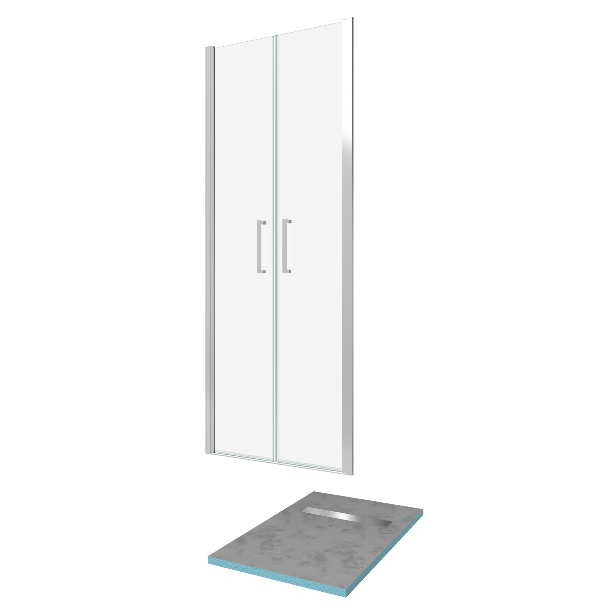 Pack Paroi de douche 80x200 cm + RECEVEUR DE DOUCHE A CARRELER 80x120 RECOUPABLE
