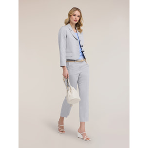 Motivi - Blazer slim in tessuto misto ramié - Grigio