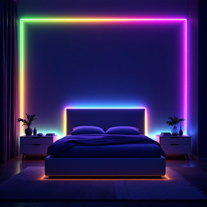 Ruban LED Secteur RGB - HOME DECO FACTORY - Blanc et Multicolore