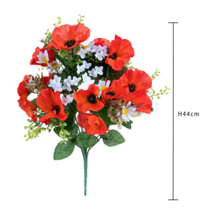 Bouquet Papaveri/Daisy X 14 44 Cm - Pezzi 3 - 12X44X13cm - Colore: arancio - Bianchi Dino - Cespugli Fiori Misti