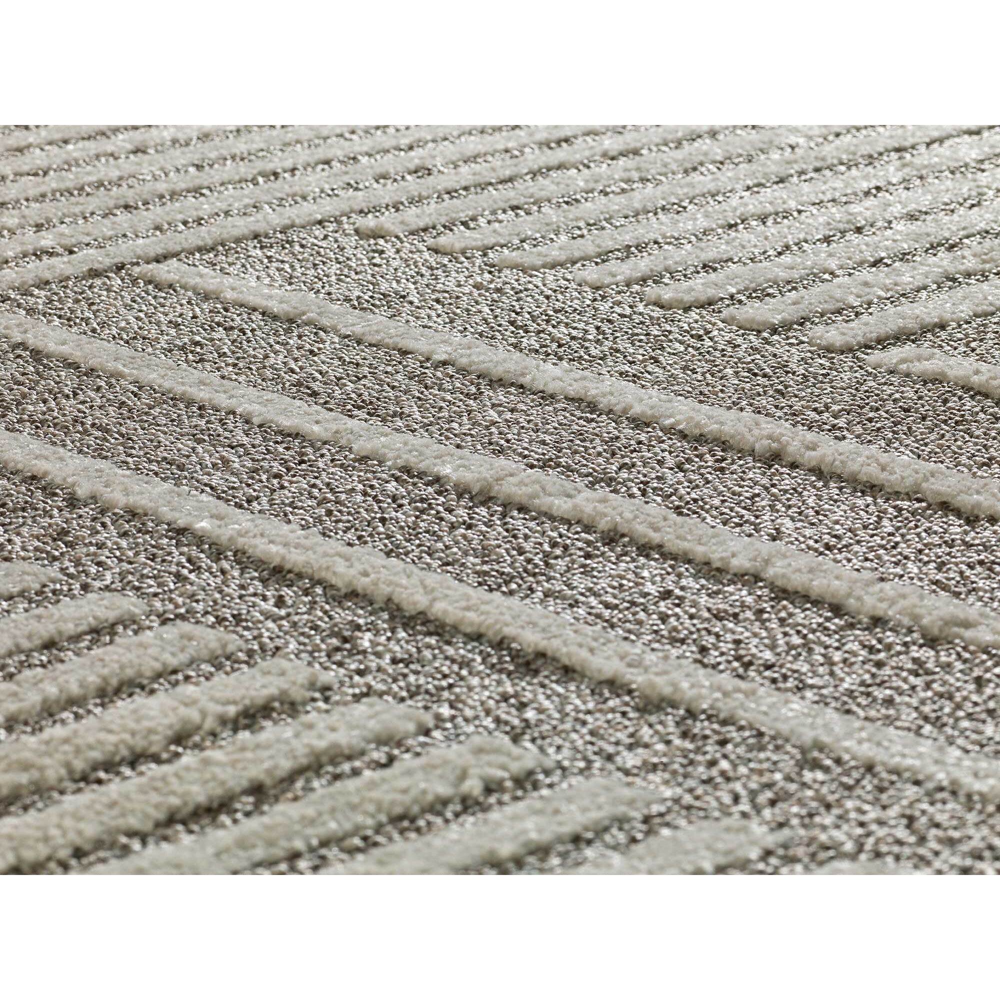 PAULA Alfombra geomÃ©trica con relieve en beige, varias medidas disponibles.
