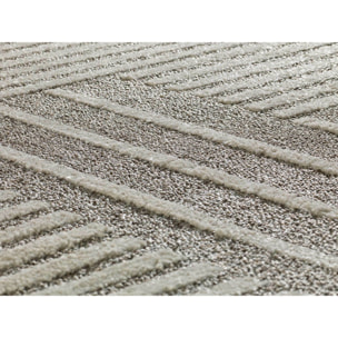 PAULA Alfombra geomÃ©trica con relieve en beige, varias medidas disponibles.