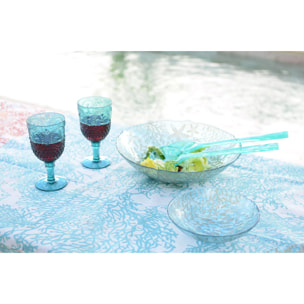 Lot de 6 BOL EN VERRE BLEU MER 20X20X6CM