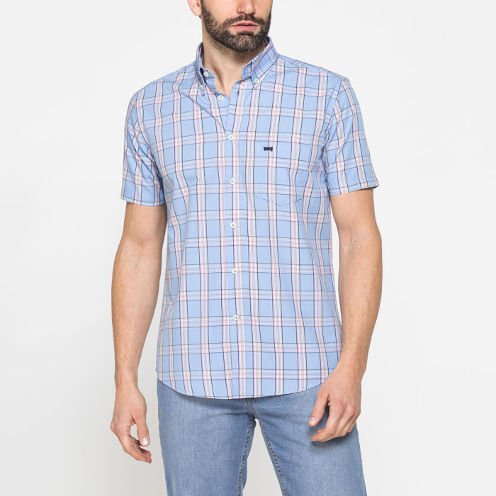 CAMICIA A MANICA CORTA IN COTONE CON FANTASIA