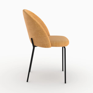 Lot de 2 chaises en tissu texturé jaune moutarde - Karl