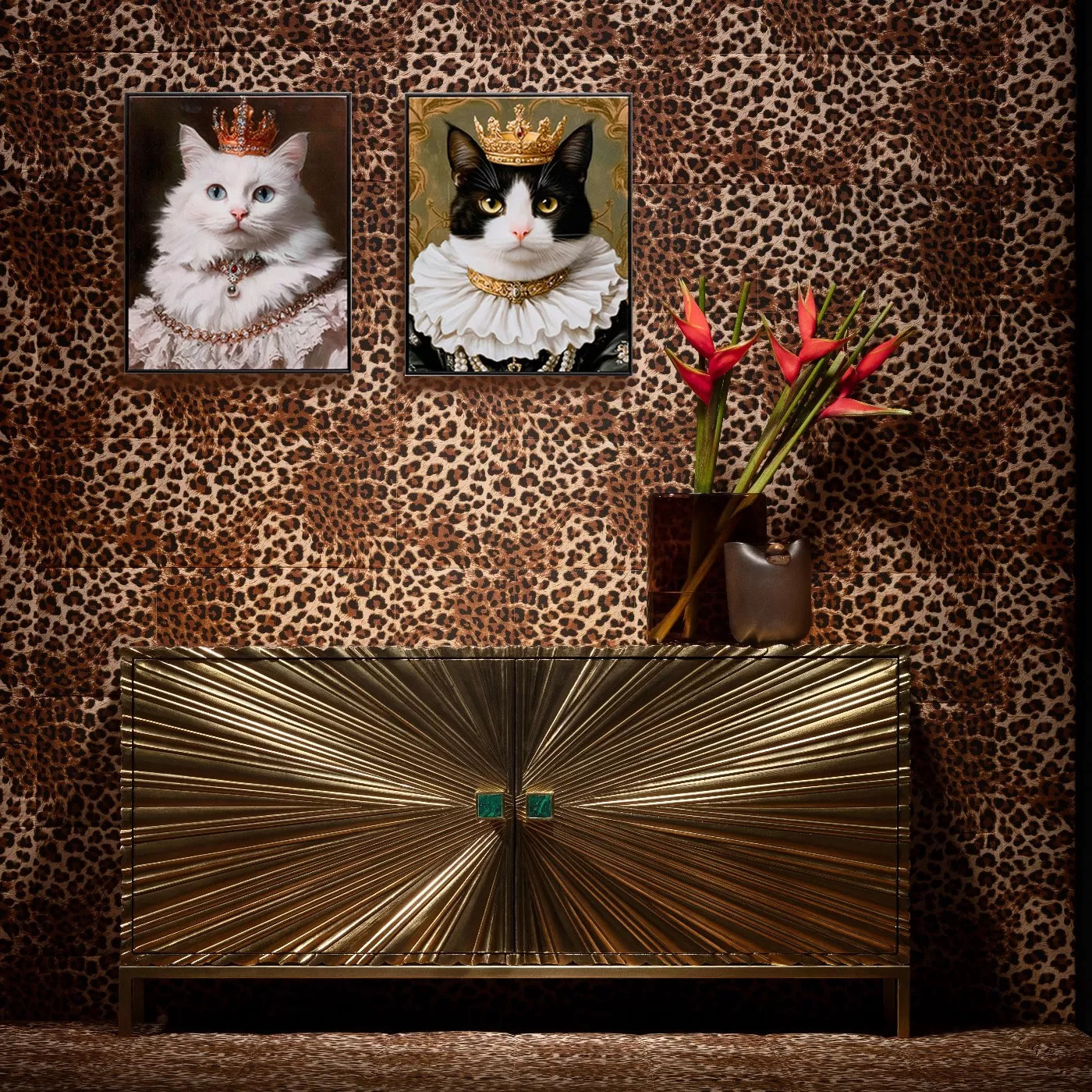 Tableau princesse chat blanc 40x50cm Kare Design