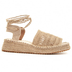 Sandalias de Cuña - Beige - Altura: 3 cm