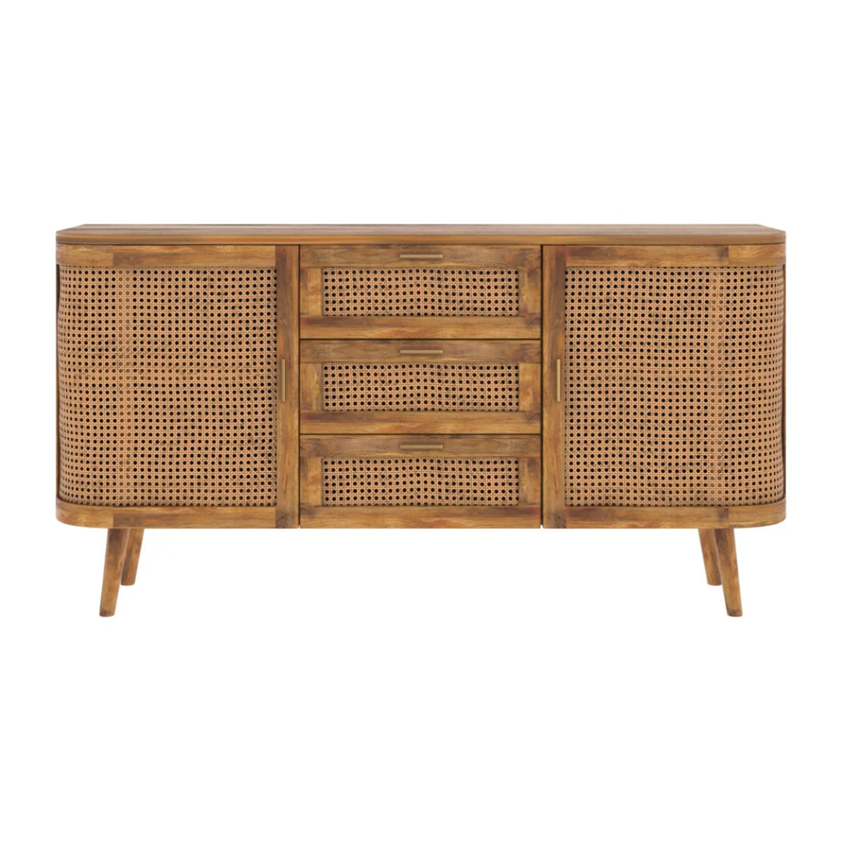 Buffet 2 portes et 3 tiroirs en cannage - Wava