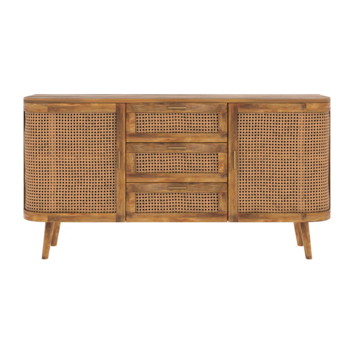 Buffet 2 portes et 3 tiroirs en cannage - Wava