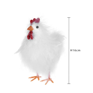 Gallina. Altezza 16 Cm - Pezzi 4 - 10X16X15cm - Colore: Bianco - Bianchi Dino - Soggetti Pasquali, Conigli, Galline, Pecore Ecc