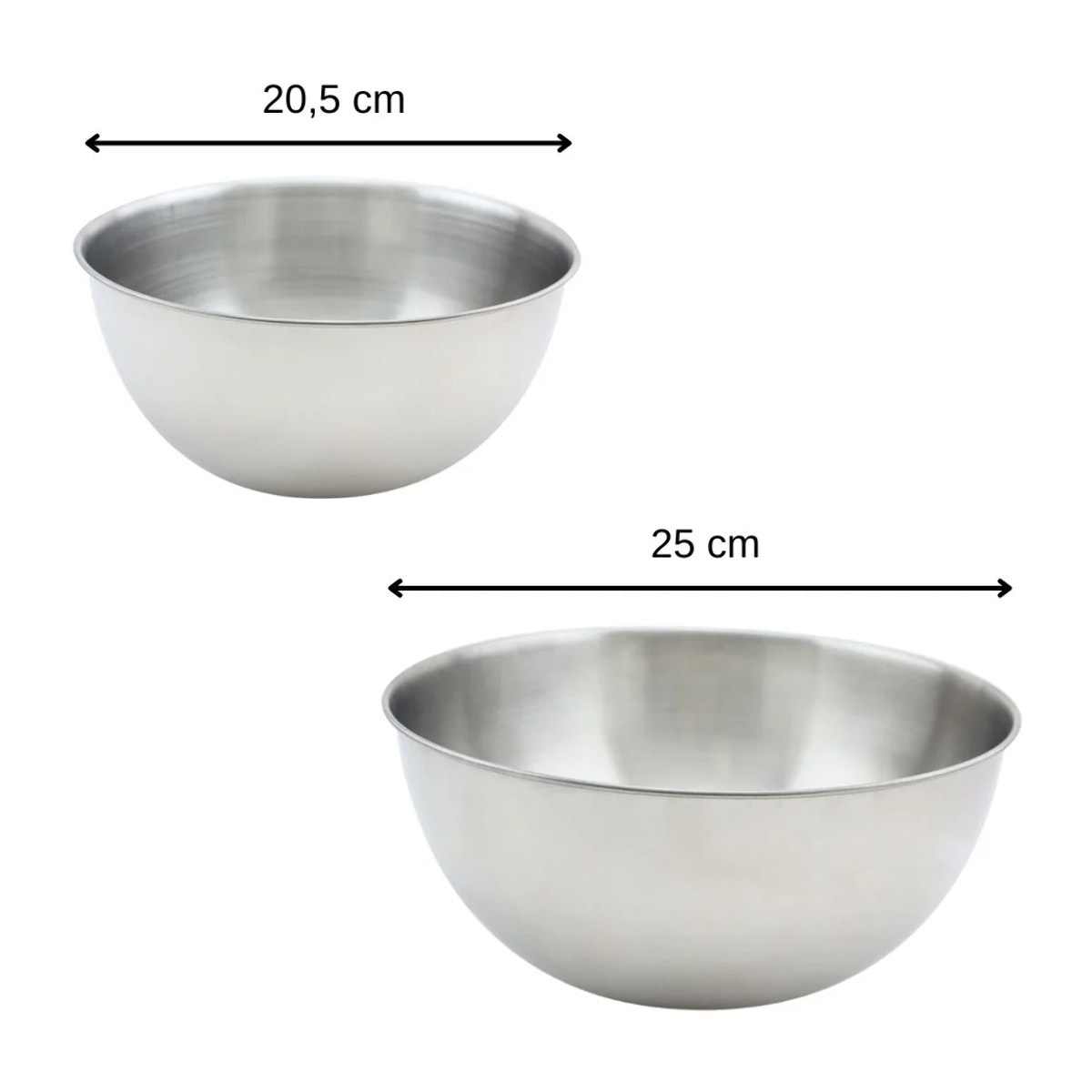 Set de 2 bols à mixer en inox 20,5 et 25 cm Fackelmann Basic