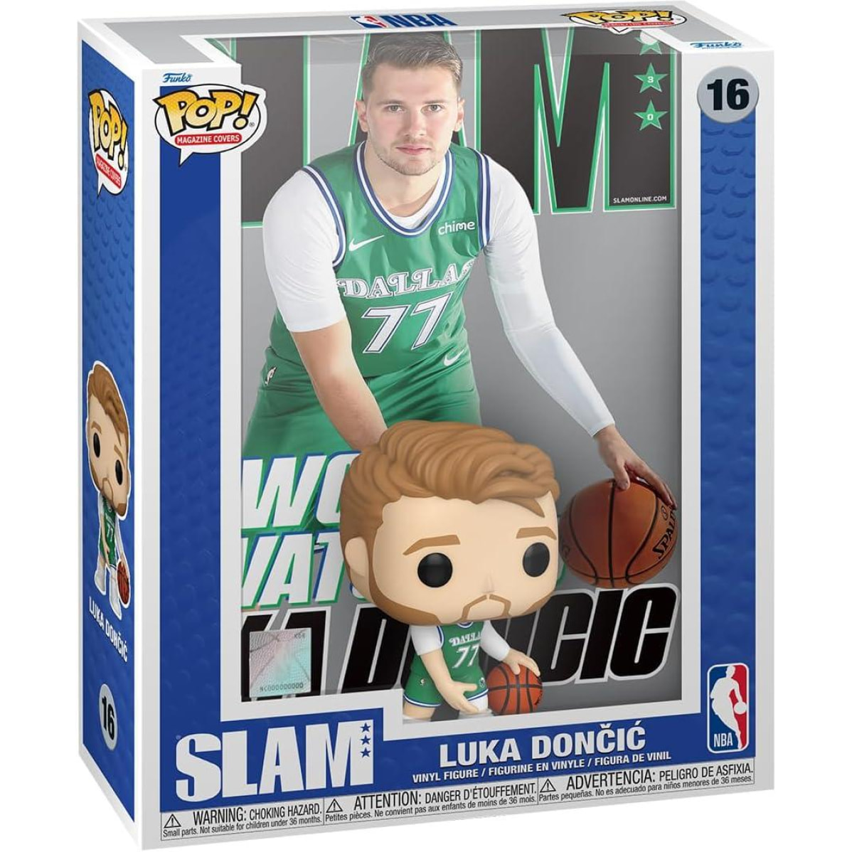 NBA Dallas Mavericks Funko POP con Cover: Slam Vinile Figura Luka Doncic 9 cm