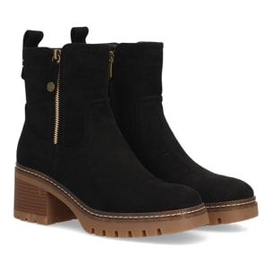 Botines cómodos para mujer con tacón y cremallera