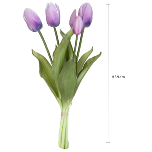 Mazzo di tulipani 1 pz - Colore Viola - 20xH39x20cm - Bianchi Dino