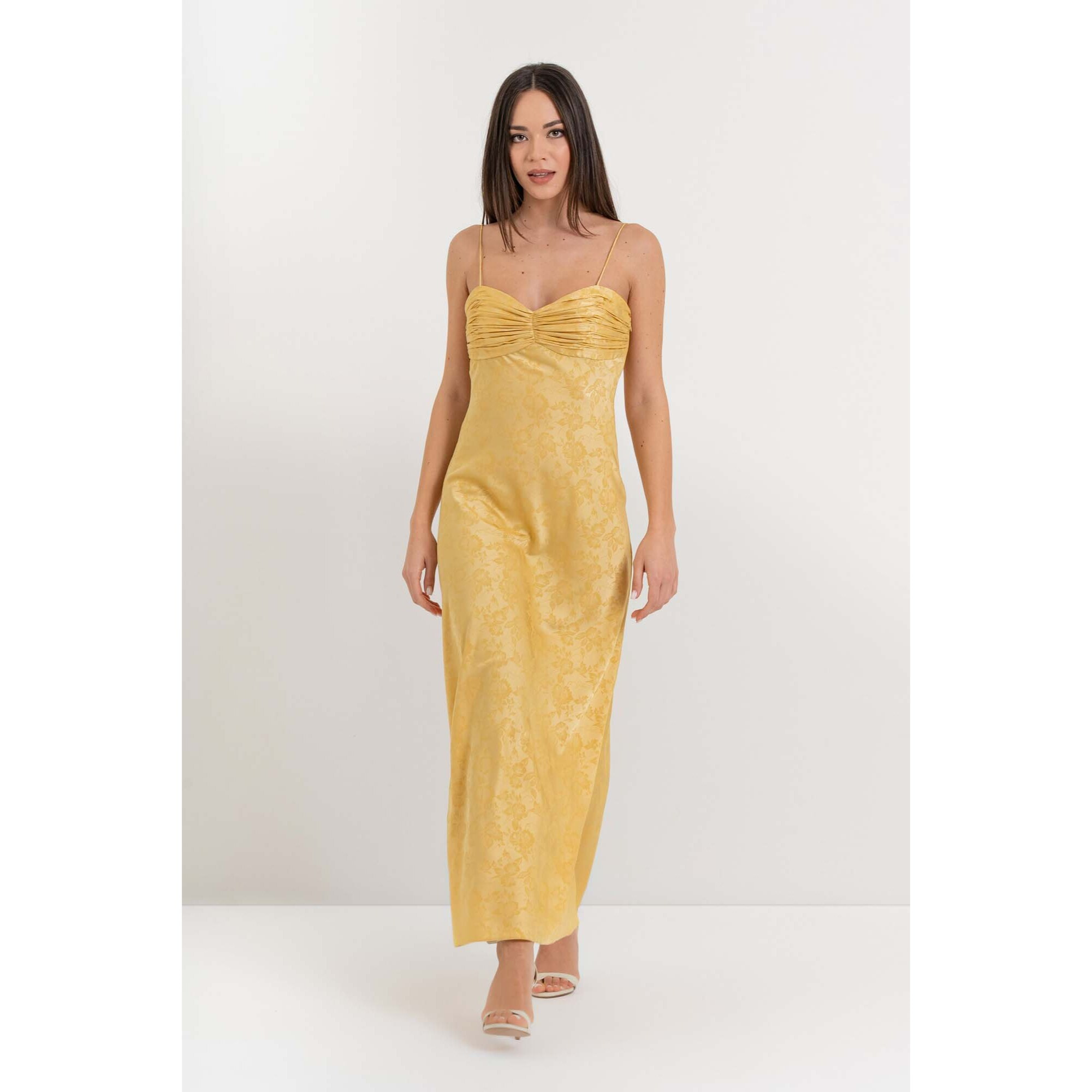 Kocca - Abito lungo con spalline sottili in jacquard floreale Donna