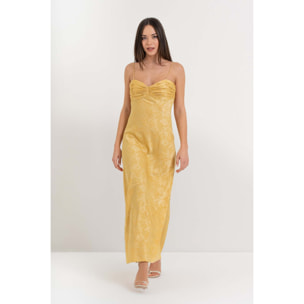 Kocca - Abito lungo con spalline sottili in jacquard floreale Donna