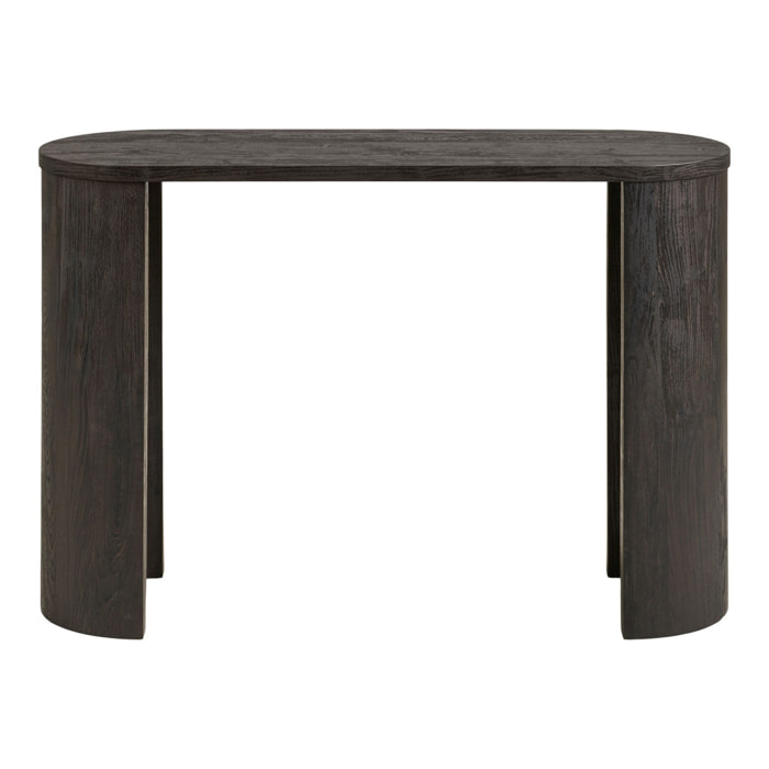 Consolle Bibione in MDF marrone scuro con gambe in legno 114x38x75 cm