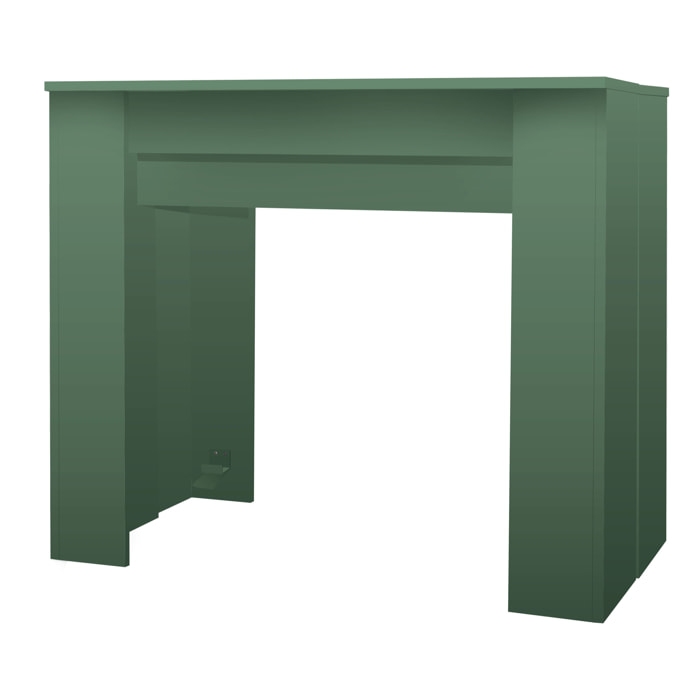 Fortino - Consolle Tavolo Allungabile 91x50/250 cm in Melaminico Antigraffio Verde Salvia
