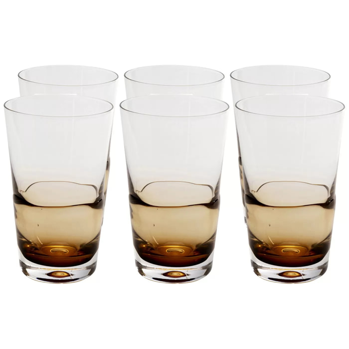 Verres à eau Mimi ambre set de 6 Kare Design