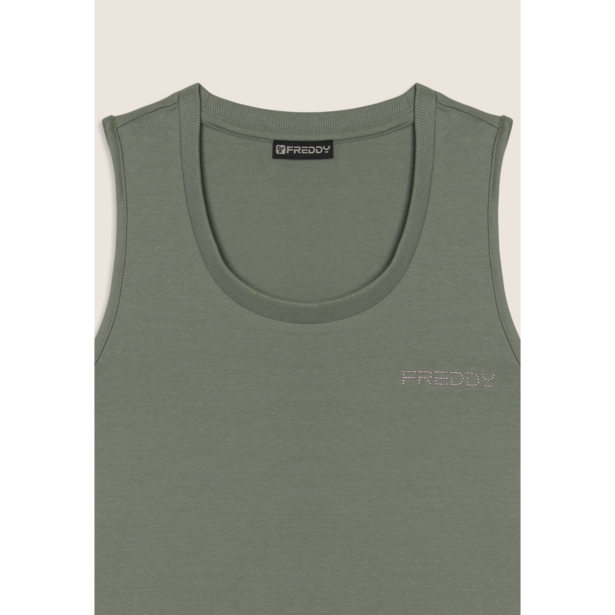 Canotta Regular con Logo FREDDY e Inserti Elastici