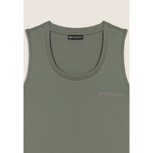 Canotta Regular con Logo FREDDY e Inserti Elastici