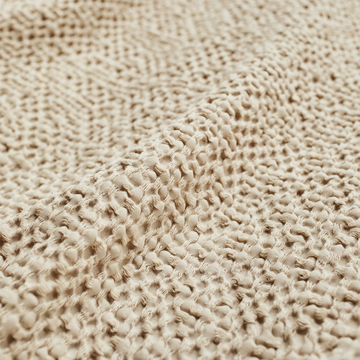 Couvre lit uni en coton, SONGE, Vanille