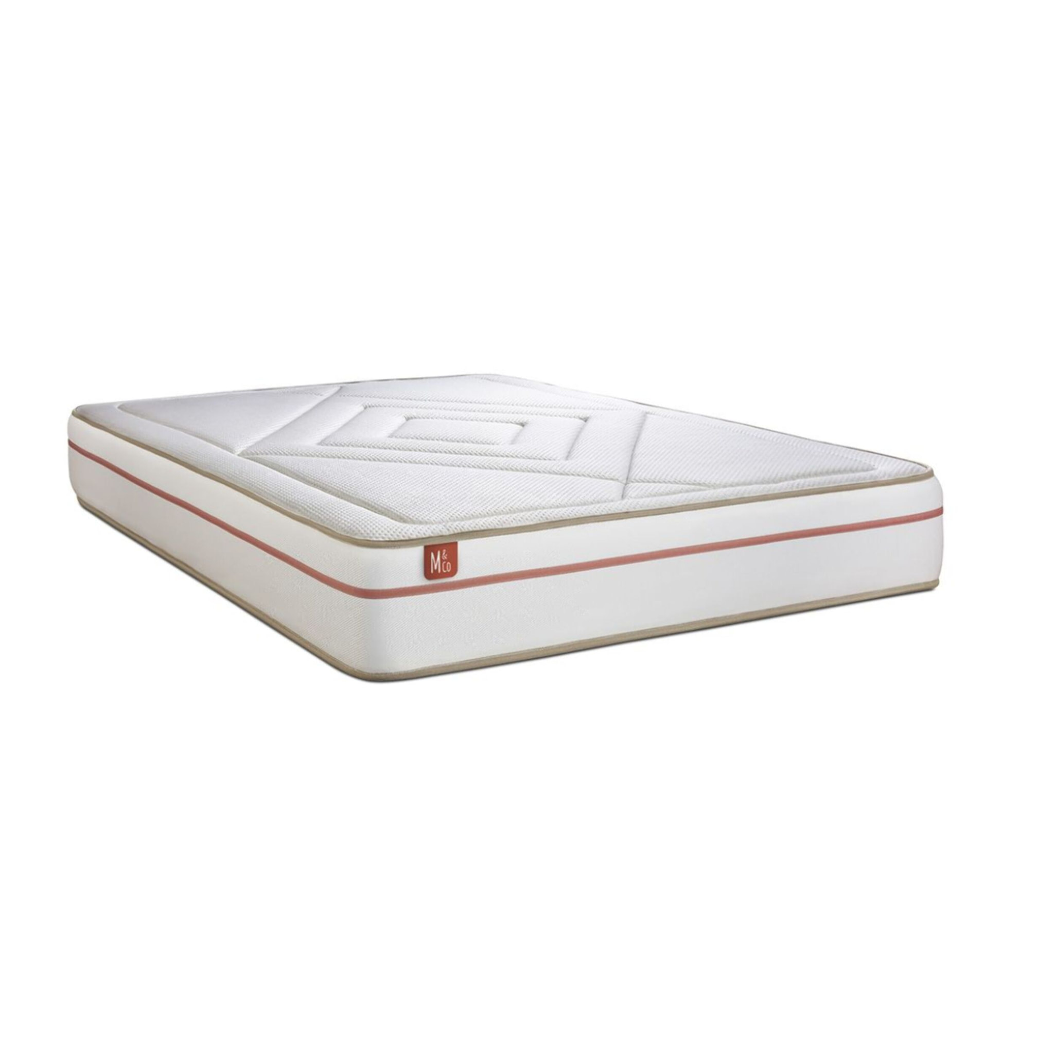 Ensemble Matelas Le Paisible - 24cm - Mémoire de forme - Matériaux éco-responsable - Sommier Tapissier Blanc