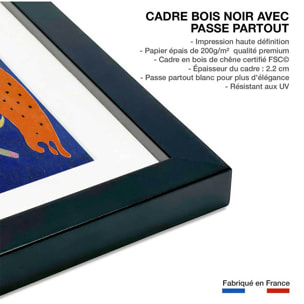 Poster La Flèche par Wassily Kandinsky Affiche + cadre en bois - Noir