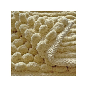 Tapis de salle de bain rectangulaire 40 x 60 cm avec pompons - 6 coloris - POP