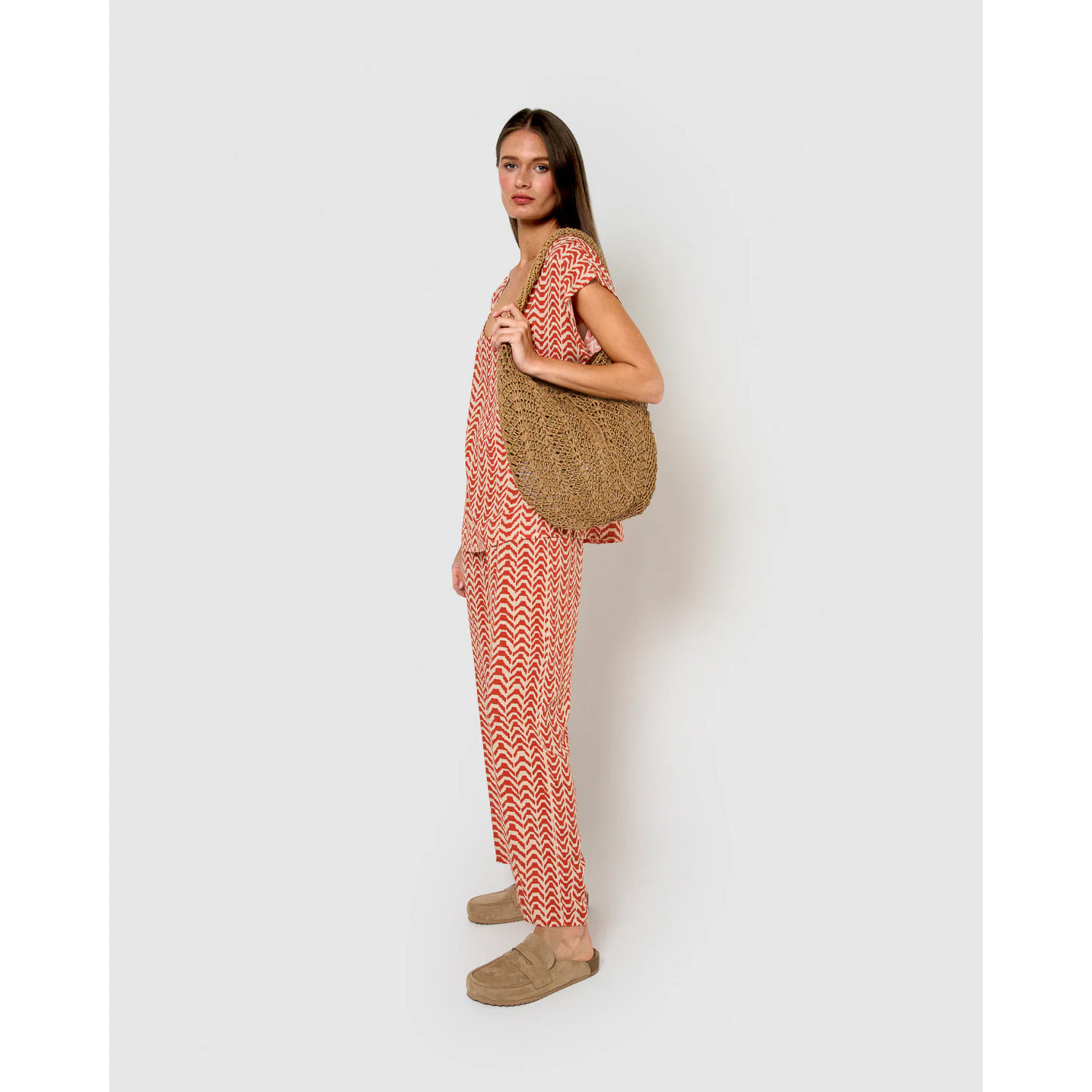 Blusa viscosa oveta teja