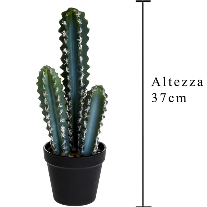 Cactus Echinopsi Con Vaso. Altezza 37 Cm - Pezzi 1 - 12X37X12cm - Colore: Rosa - Bianchi Dino - Piante Artificiali