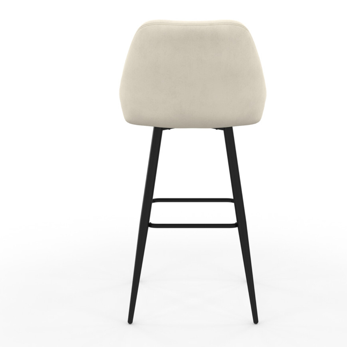 Tabourets de bar Olivia velours crème pieds métal - lot de 4