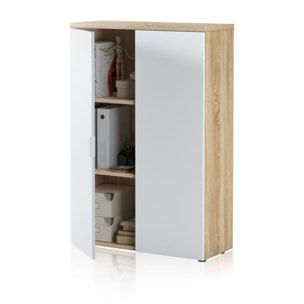 Armario auxiliar Work Blanco Artik (Blanco Mate) - Roble Canadian