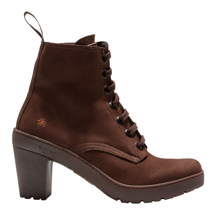 Botines con tacón 1756 NOBUCK-W BROWN/ TRAVEL color Brown