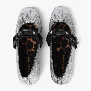 Ballerine metallizzate con dettaglio arricciato