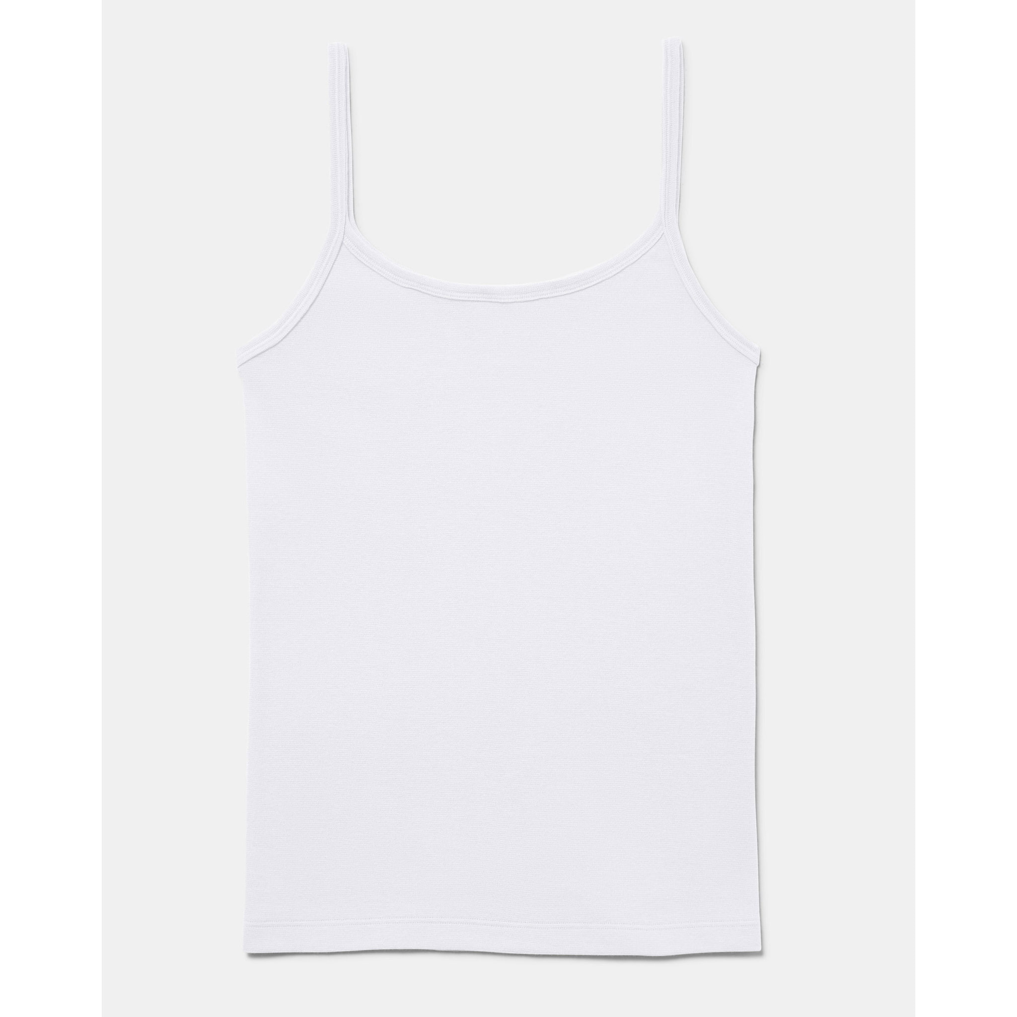 Camiseta de tirantes finos de patrón básico con escote redondo ligeramente escotado