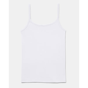 Camiseta de tirantes finos de patrón básico con escote redondo ligeramente escotado