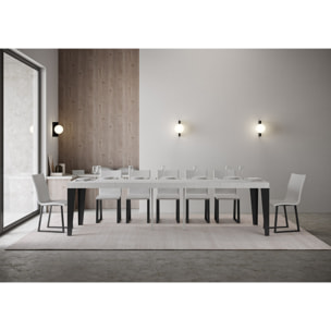 Consolle allungabile 90x40/300 cm Flame Premium Bianco Frassino telaio Antracite