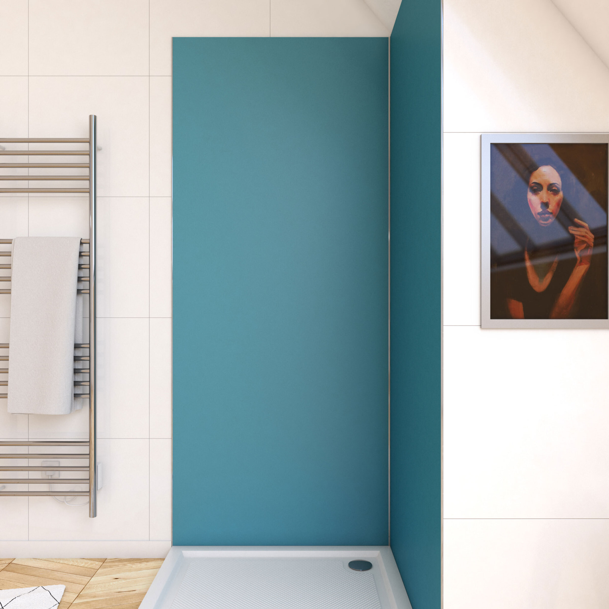 Panneau Mural Finition Aluminium Bleu 90 x 210 cm - WALL'IT BLEU