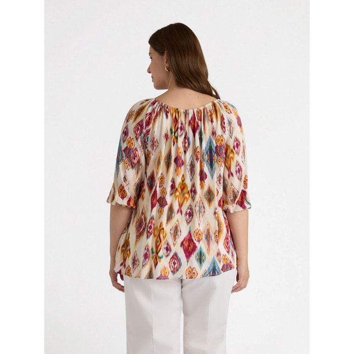Fiorella Rubino - Blusa dalla stampa ikat - Beige